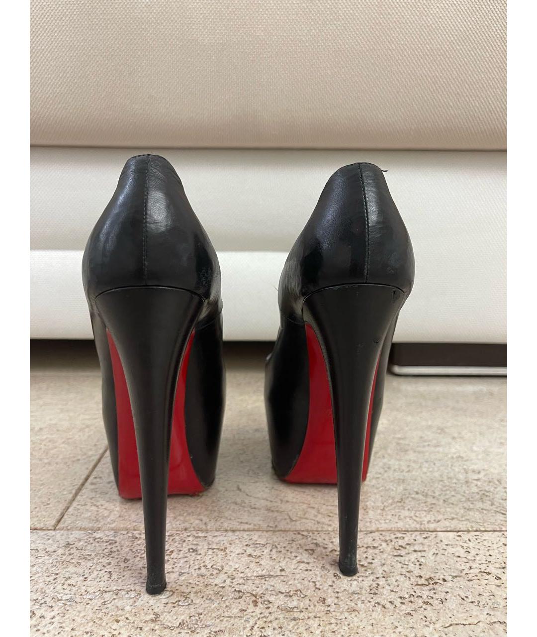 CHRISTIAN LOUBOUTIN Черные кожаные туфли, фото 4