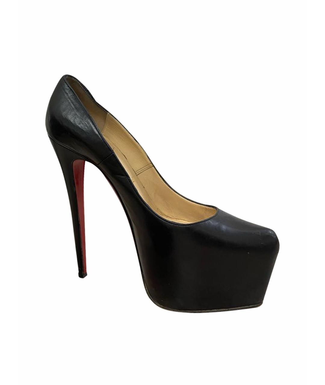 CHRISTIAN LOUBOUTIN Черные кожаные туфли, фото 1