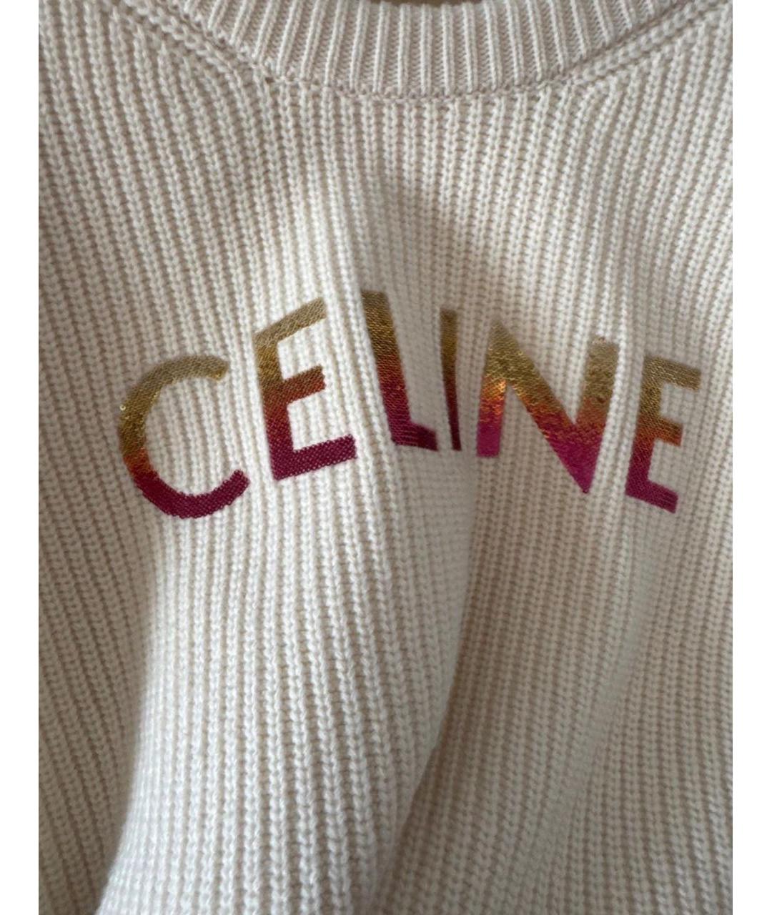 CELINE Белый шерстяной джемпер / свитер, фото 8