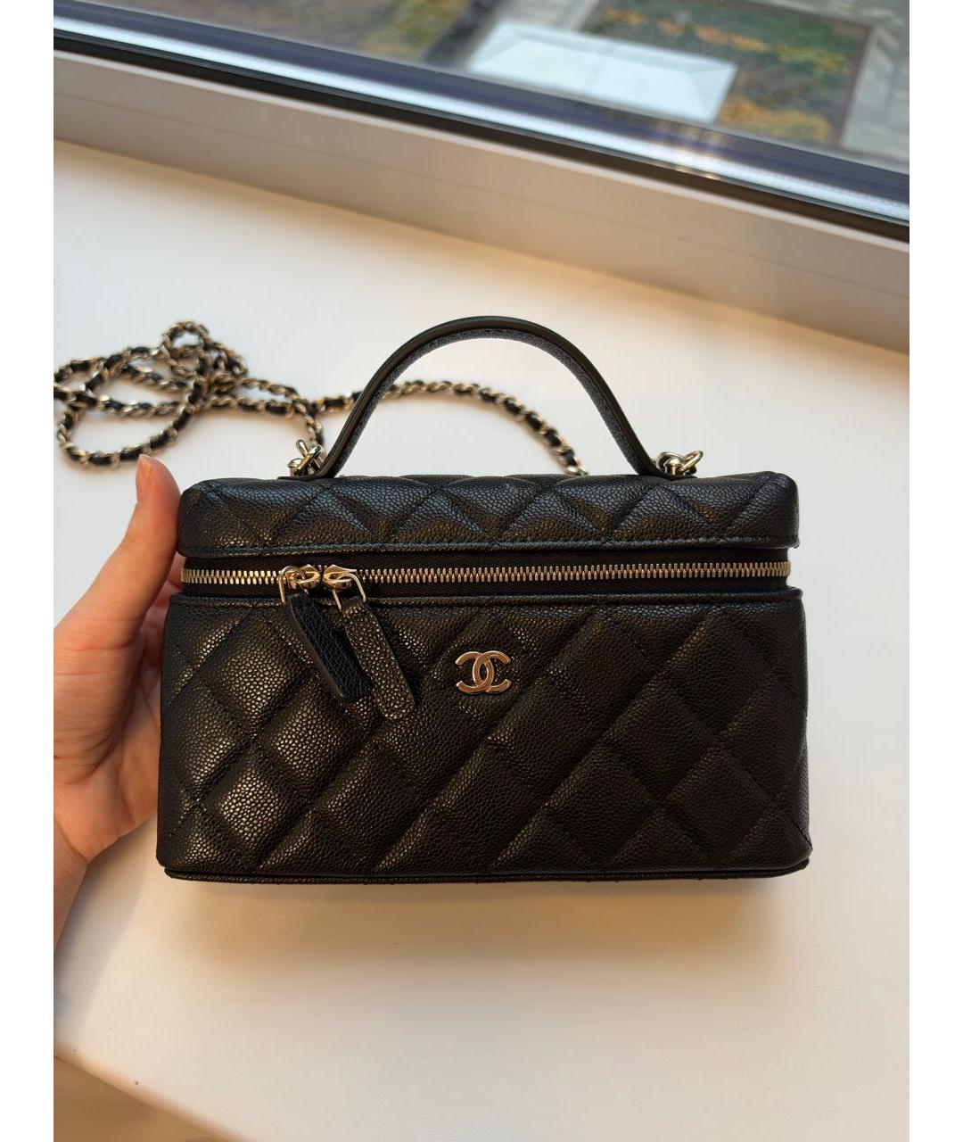 CHANEL Черная кожаная сумка через плечо, фото 3