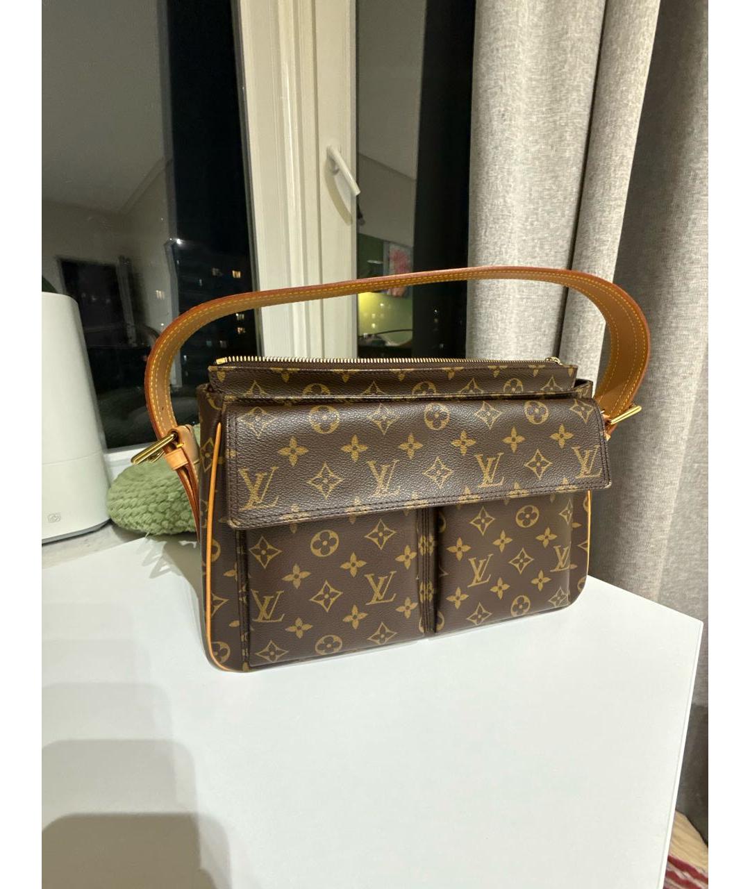LOUIS VUITTON Коричневая сумка через плечо из канвы, фото 3