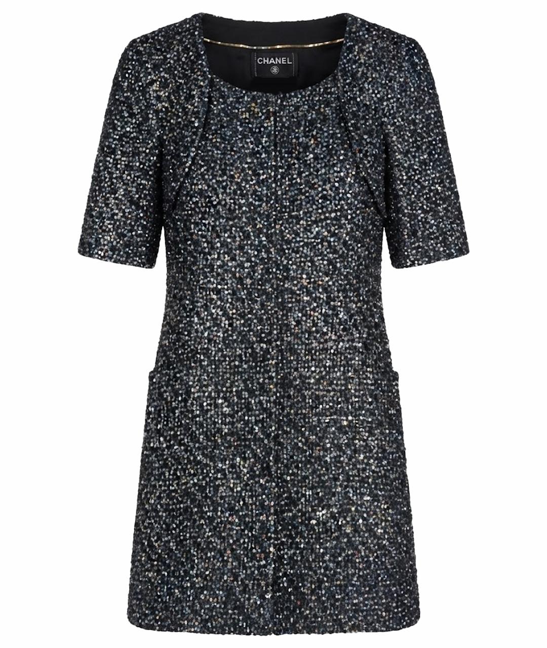 CHANEL Черное полиэстеровое коктейльное платье, фото 1