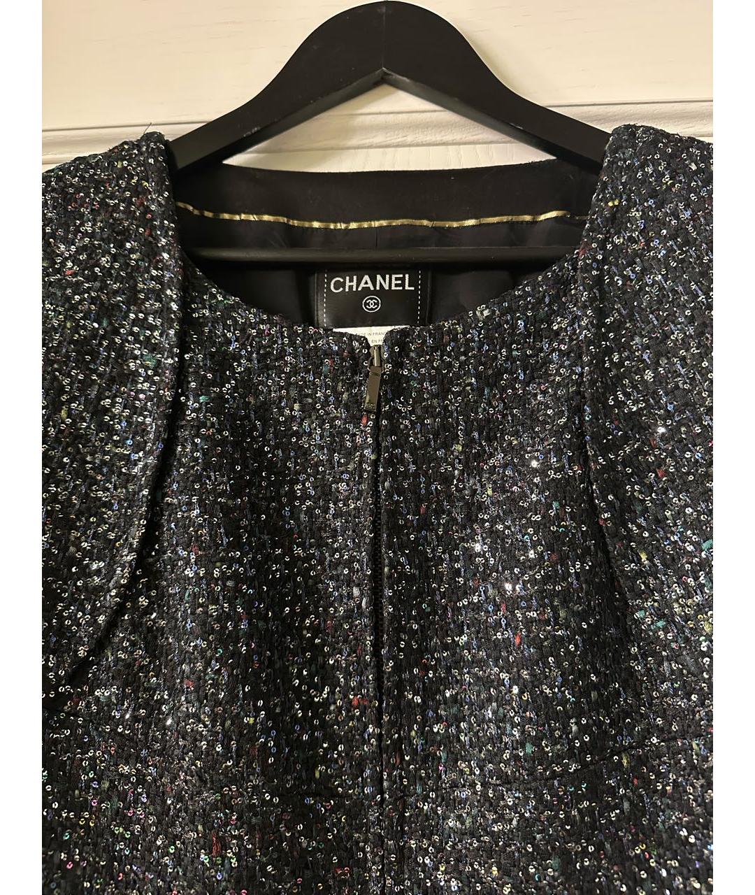 CHANEL Черное полиэстеровое коктейльное платье, фото 2