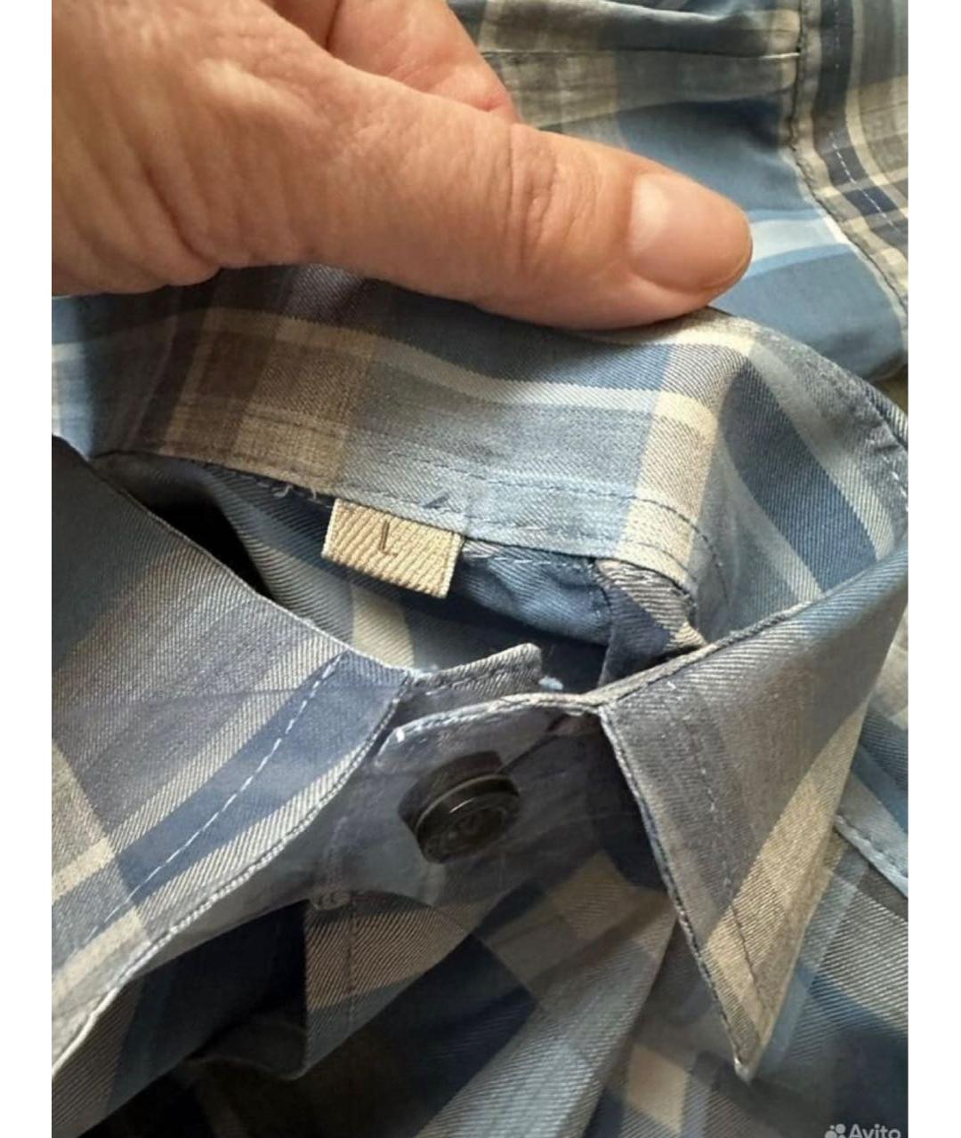 BURBERRY Голубая хлопковая кэжуал рубашка, фото 4