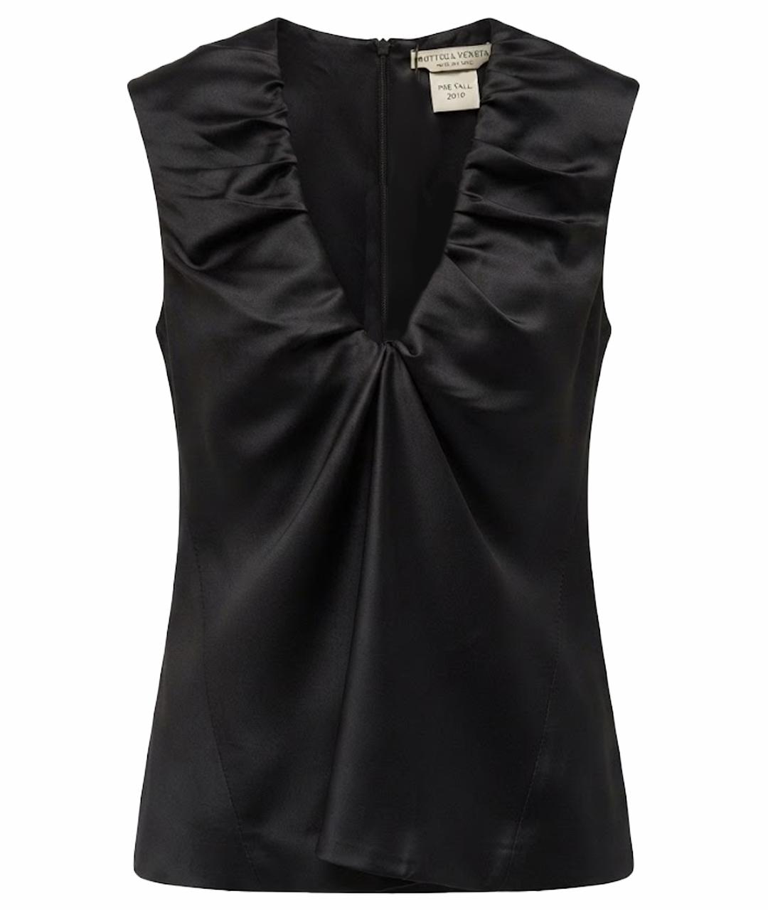 BOTTEGA VENETA Черная шелковая блузы, фото 1