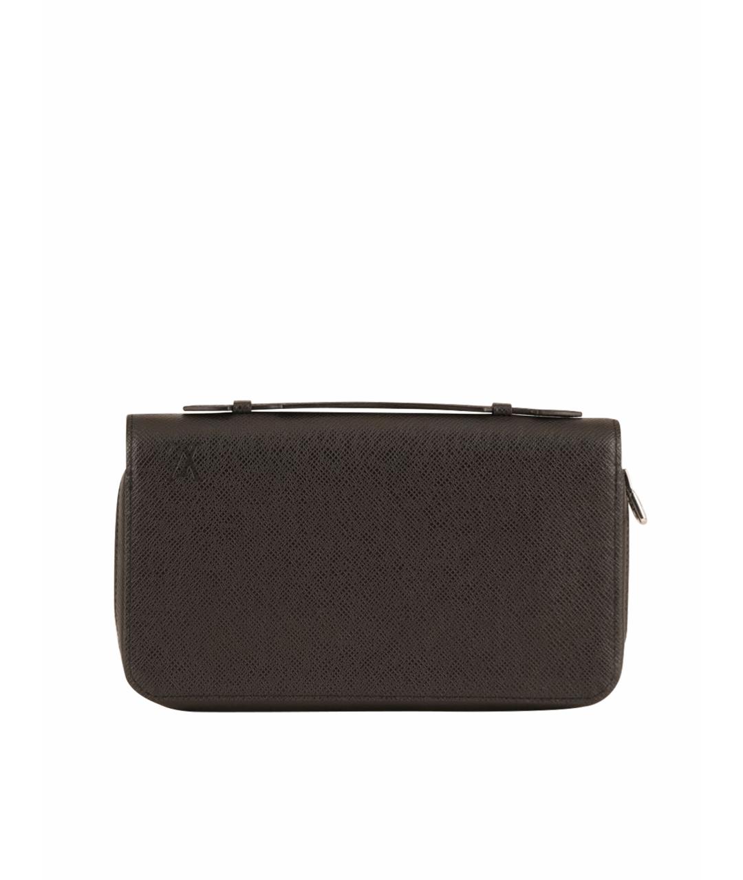LOUIS VUITTON Черный кожаный кошелек, фото 1