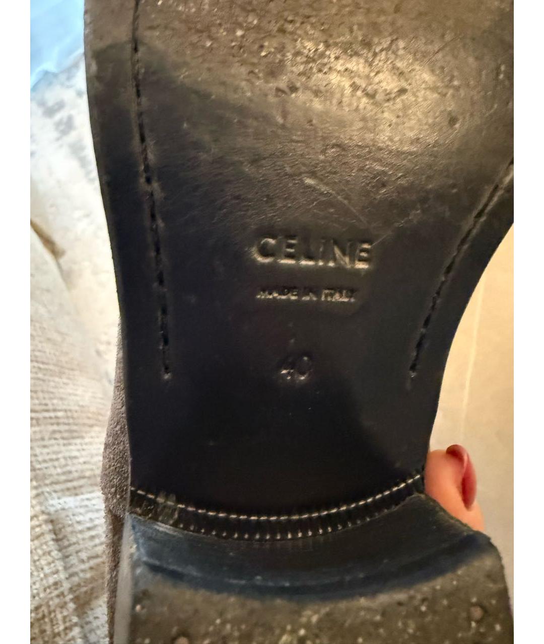 CELINE Коричневые замшевые полусапоги, фото 5
