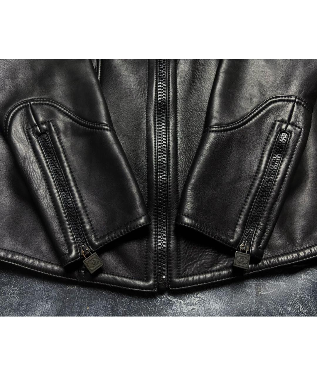 CHANEL Черная кожаная куртка, фото 5