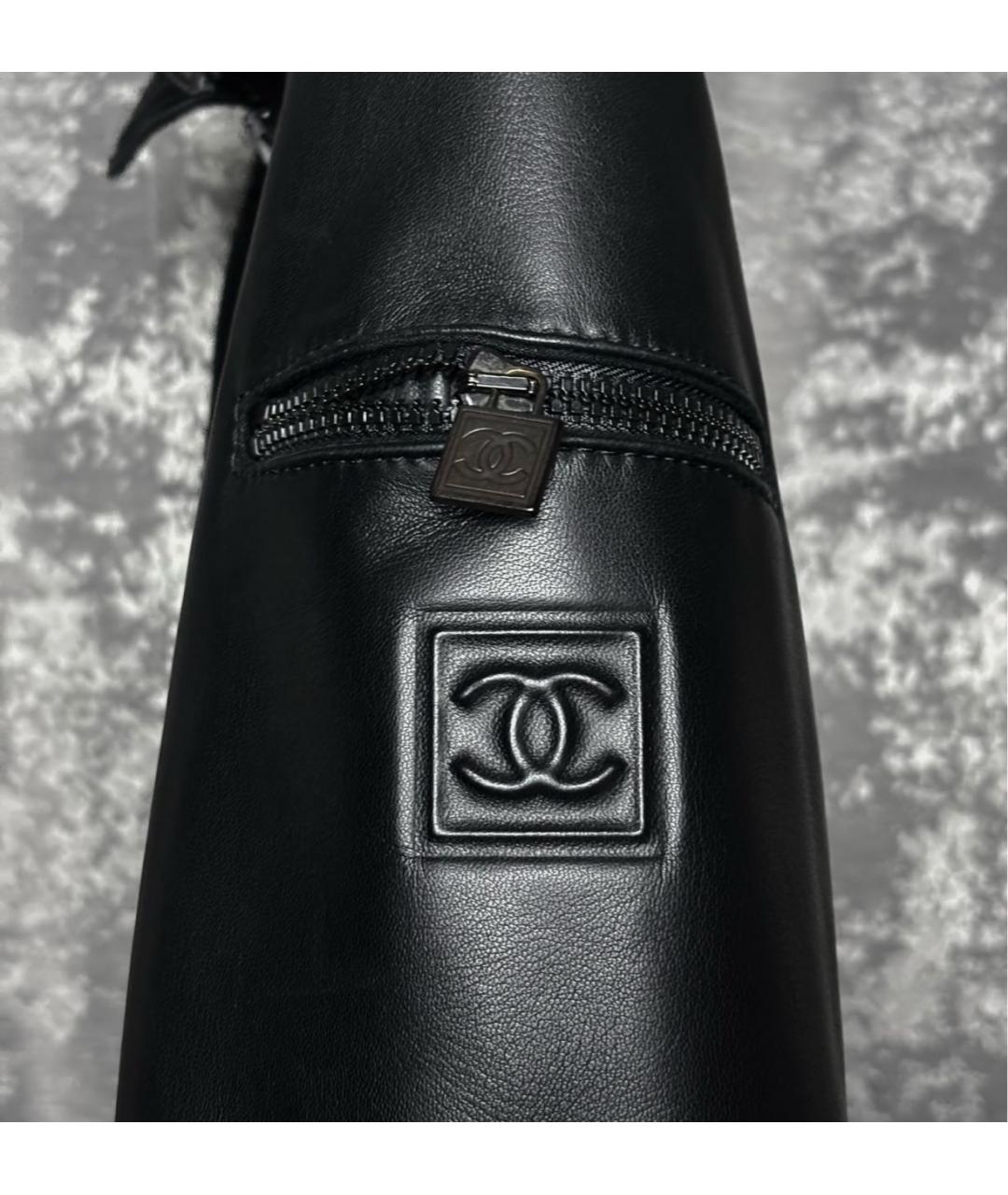CHANEL Черная кожаная куртка, фото 6