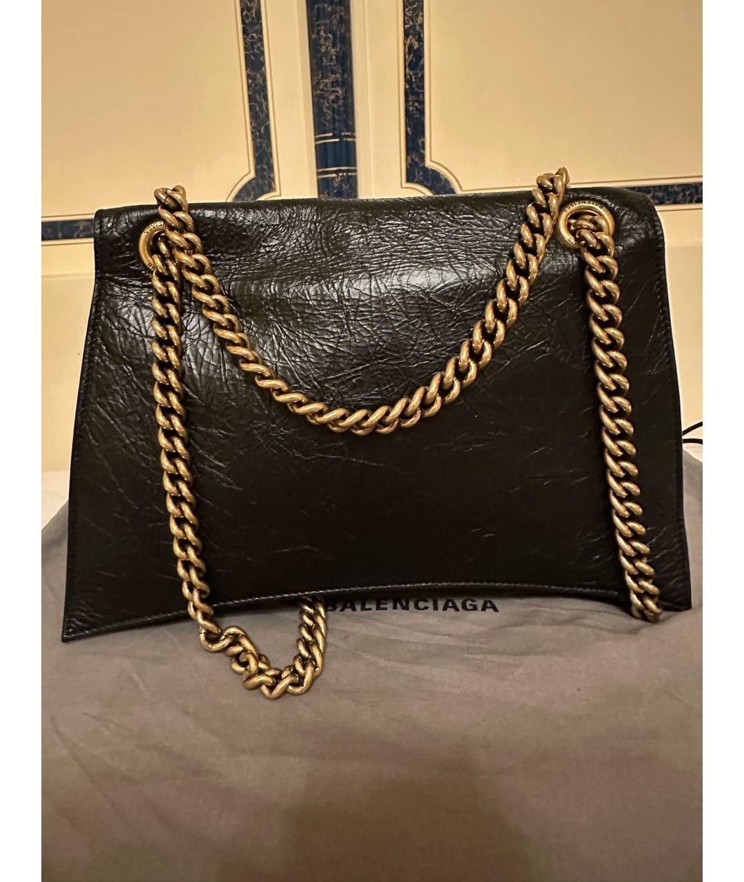 BALENCIAGA Черная кожаная сумка через плечо, фото 3