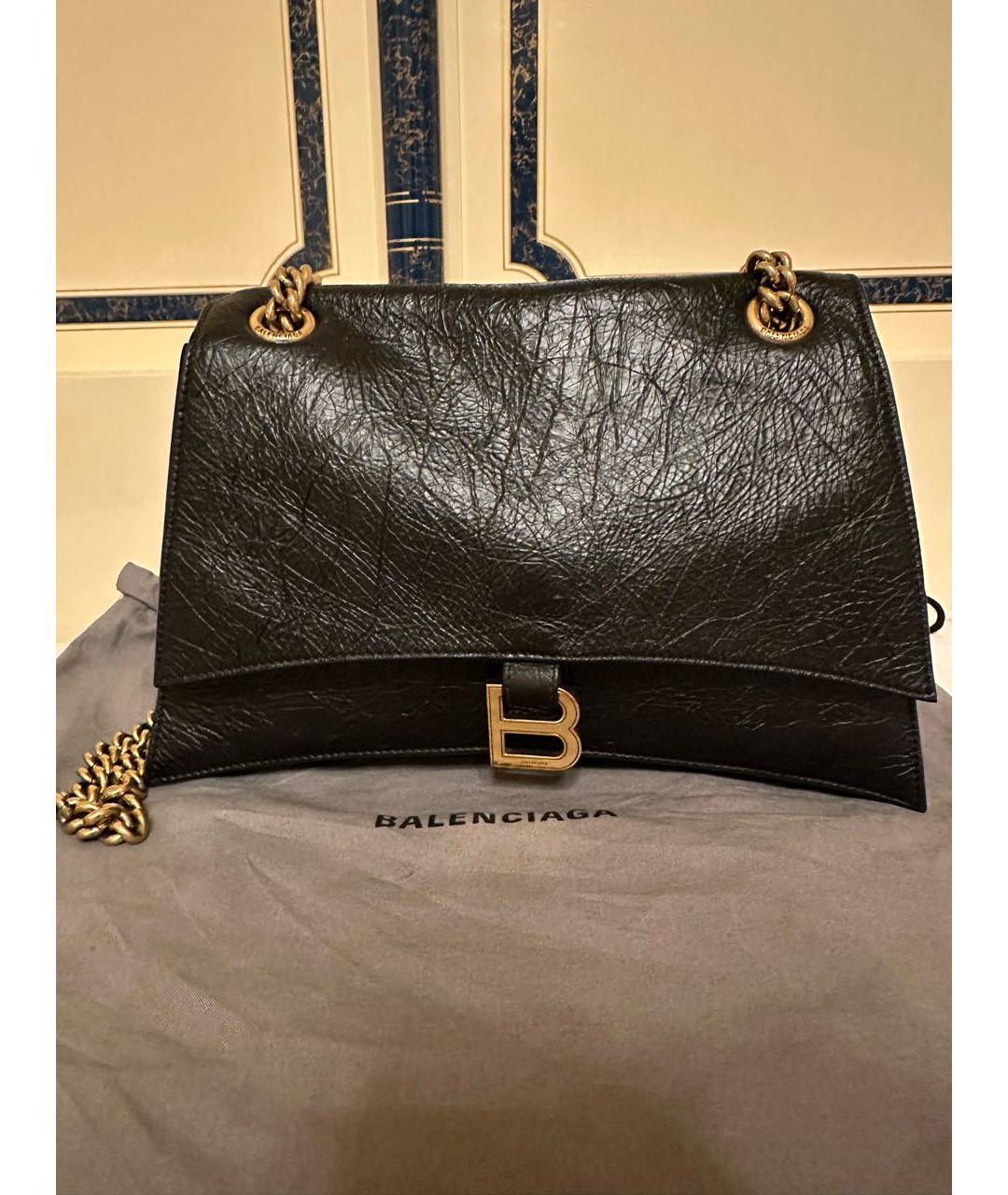 BALENCIAGA Черная кожаная сумка через плечо, фото 2