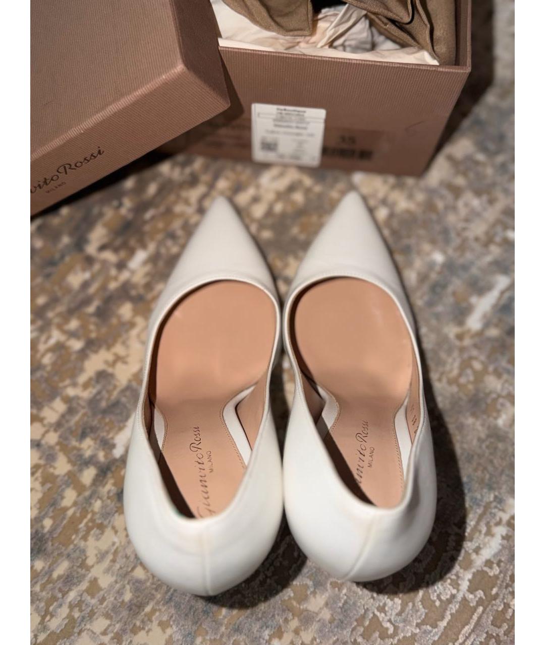 GIANVITO ROSSI Белые кожаные туфли, фото 3