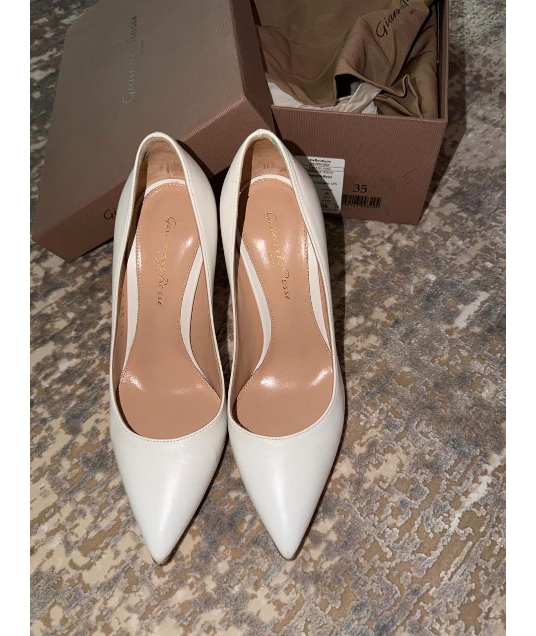 GIANVITO ROSSI Белые кожаные туфли, фото 2