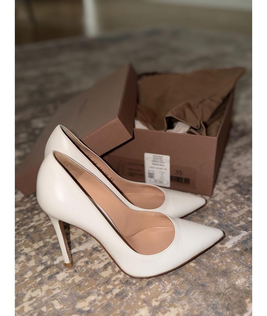 GIANVITO ROSSI Белые кожаные туфли, фото 9