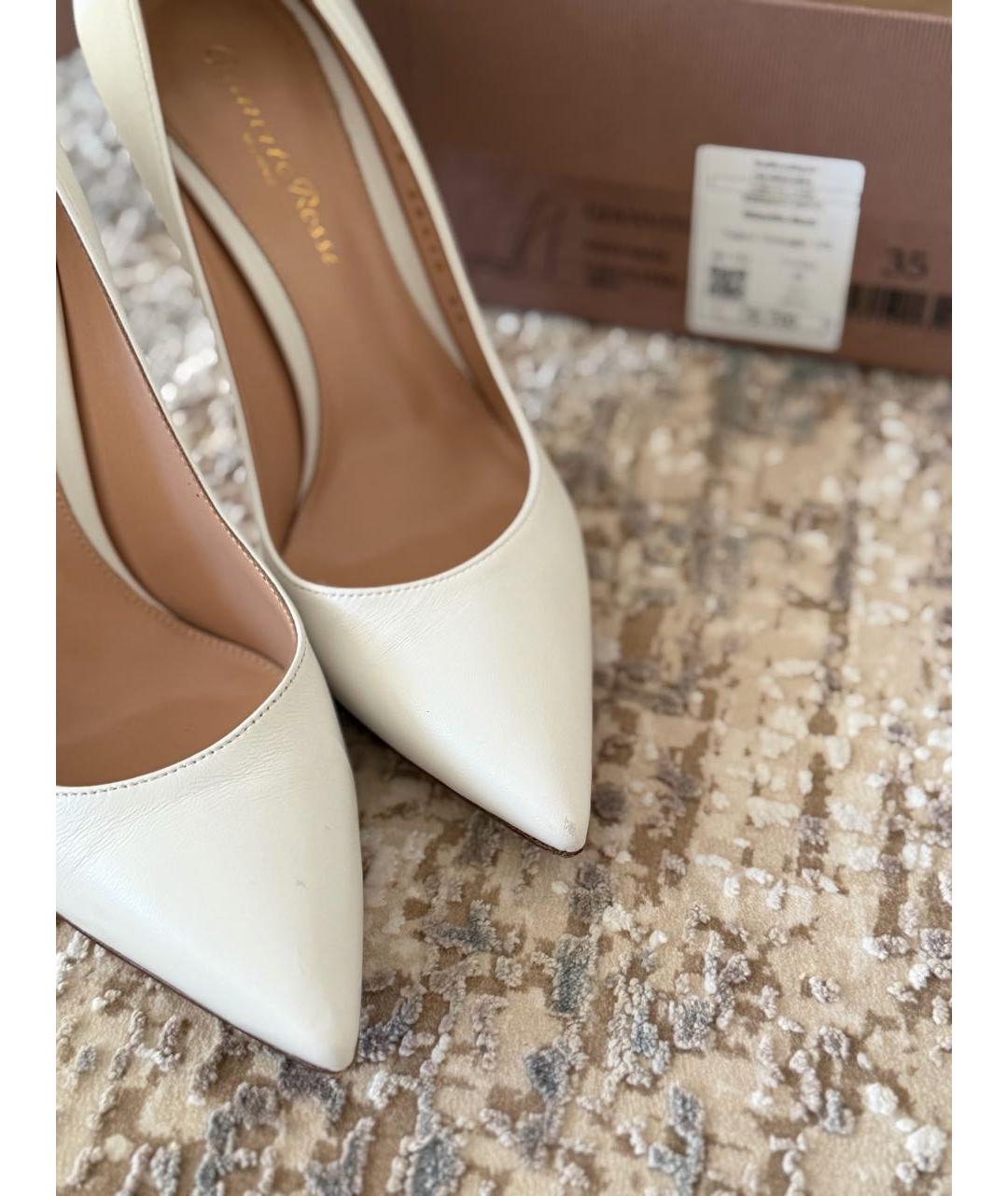 GIANVITO ROSSI Белые кожаные туфли, фото 7