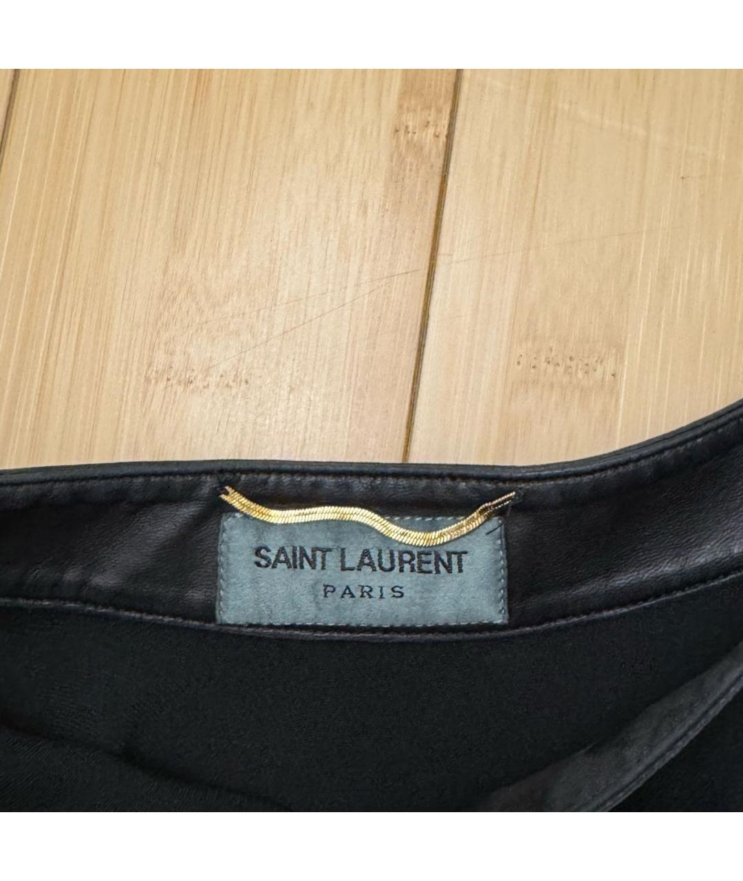 SAINT LAURENT Черная ацетатная юбка миди, фото 3