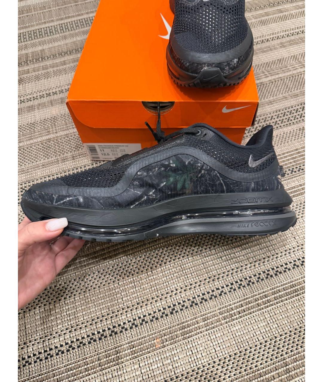 NIKE Черные текстильные низкие кроссовки / кеды, фото 4