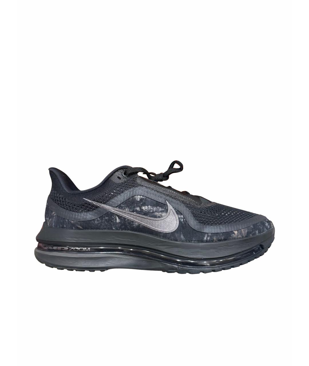 NIKE Черные текстильные низкие кроссовки / кеды, фото 1