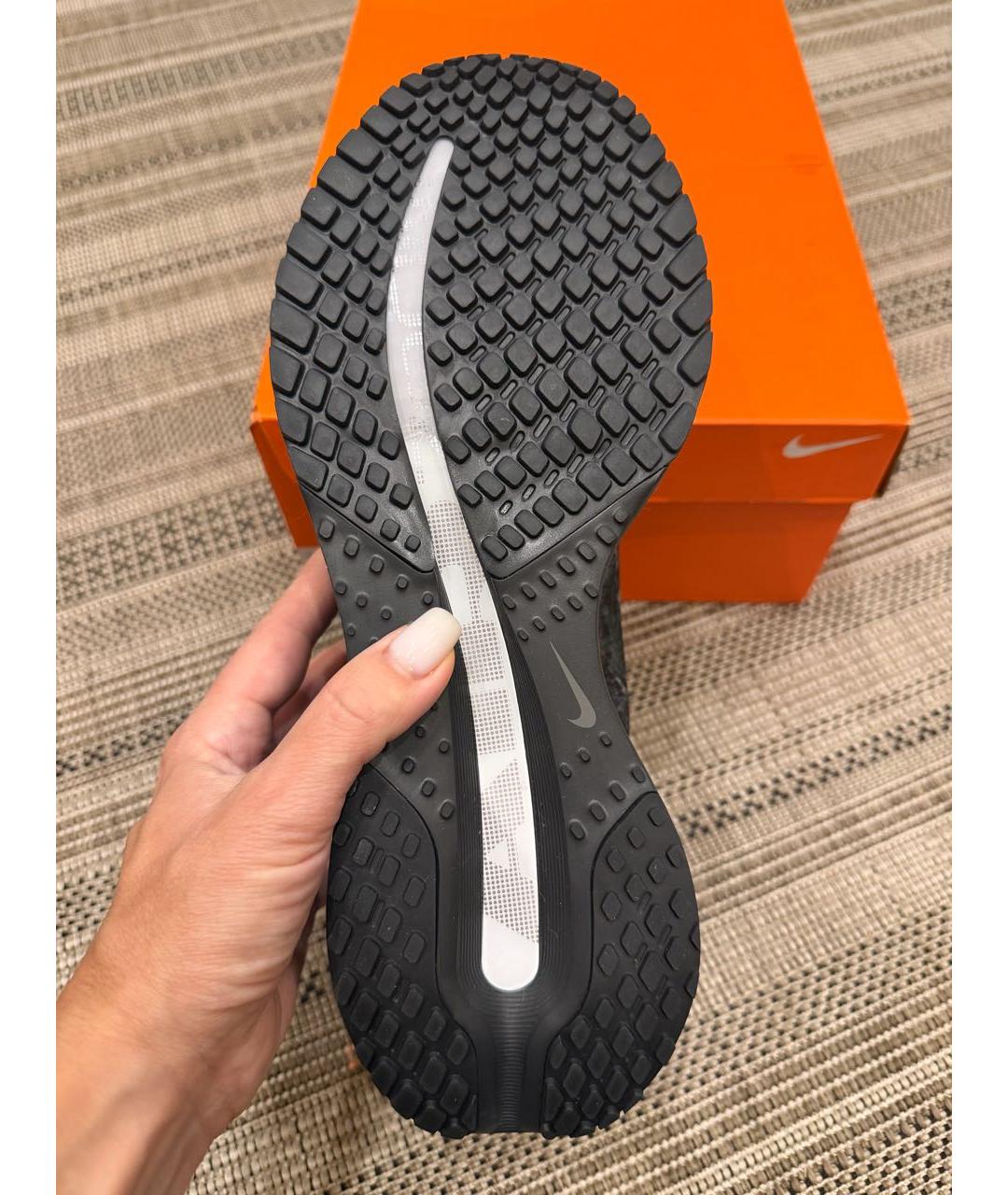 NIKE Черные текстильные низкие кроссовки / кеды, фото 6