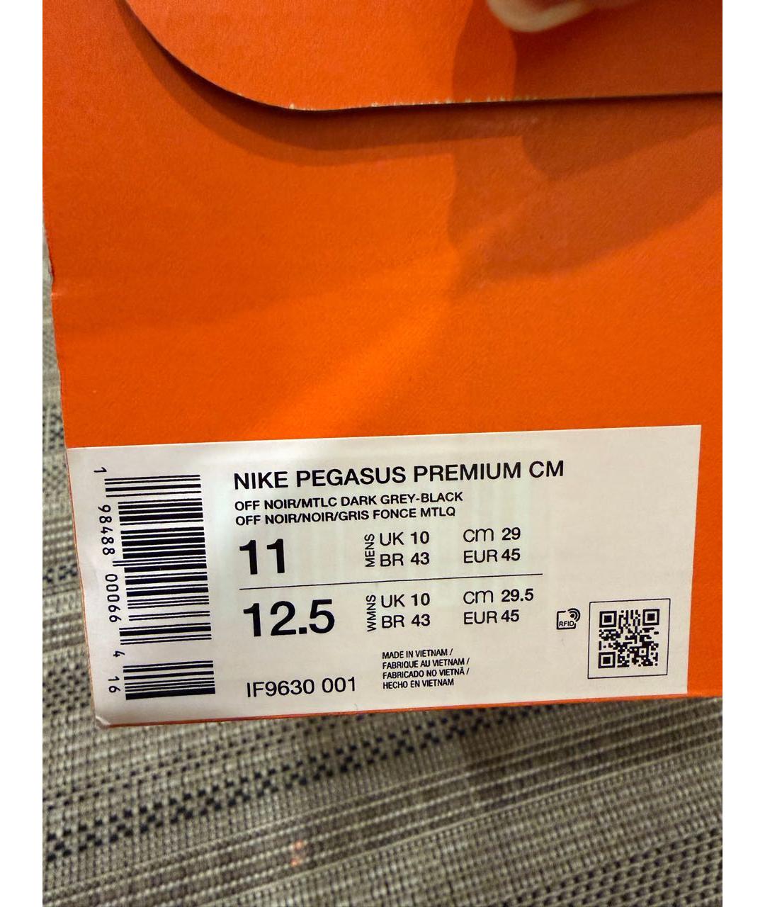 NIKE Черные текстильные низкие кроссовки / кеды, фото 5