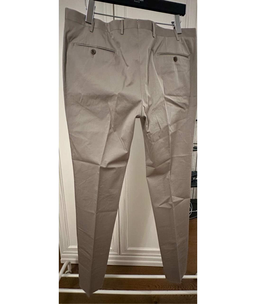 CORNELIANI Бежевые хлопковые повседневные брюки, фото 2