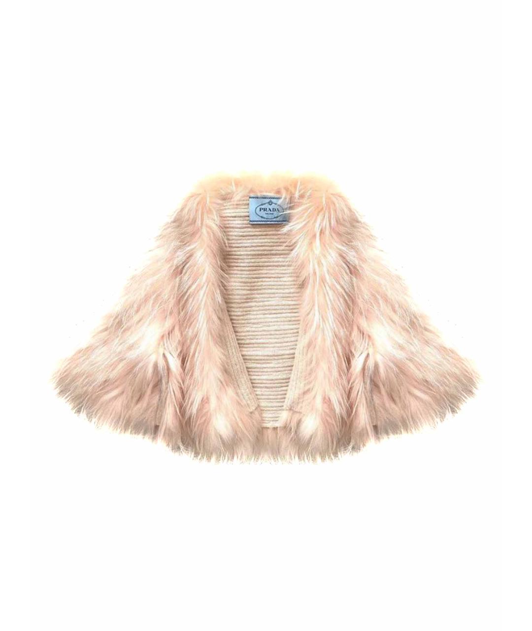 PRADA Бежевая меховая шуба, фото 1