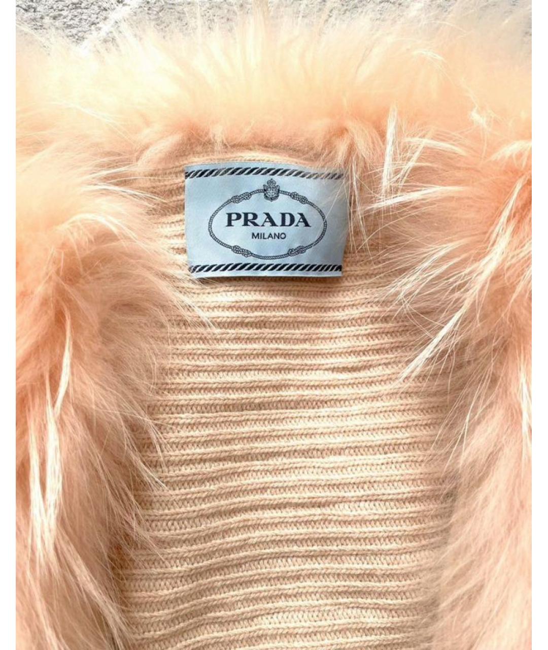 PRADA Бежевая меховая шуба, фото 3