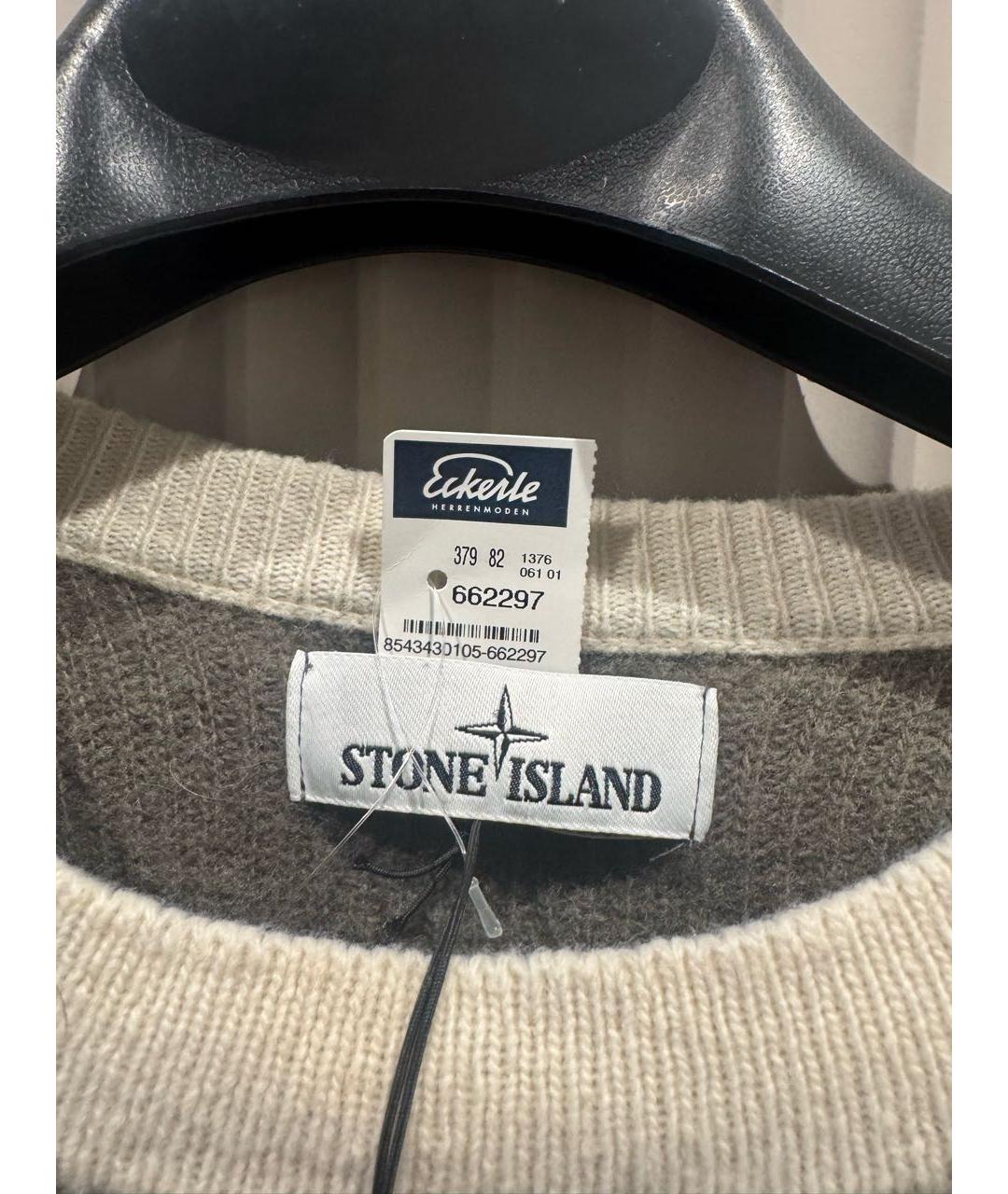 STONE ISLAND Зеленый шерстяной джемпер / свитер, фото 3