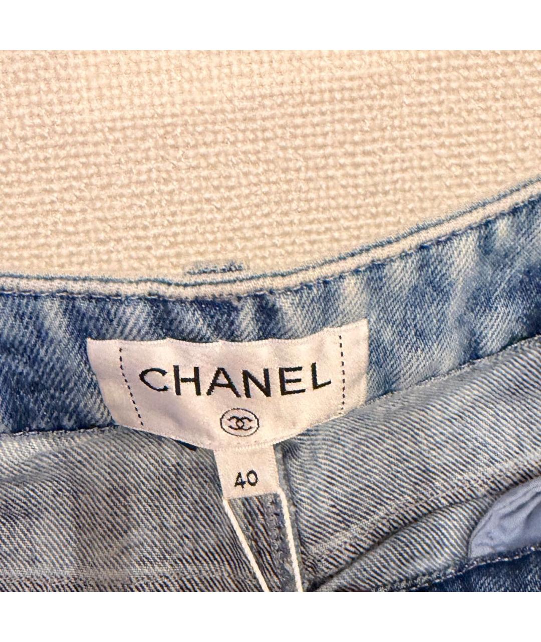 CHANEL Голубые хлопковые шорты, фото 2