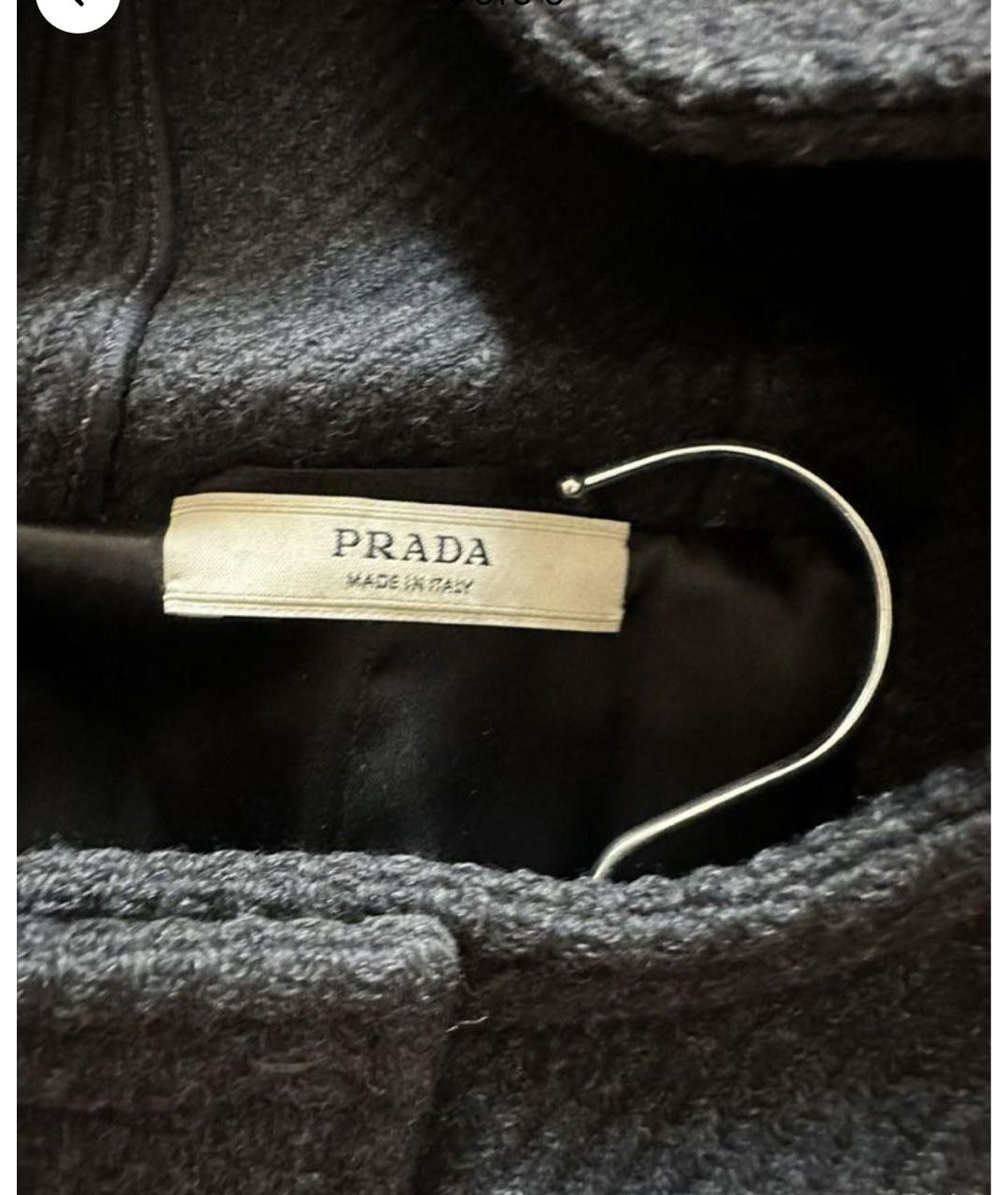 PRADA Антрацитовое шерстяное пальто, фото 4