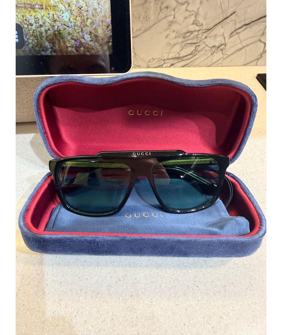 GUCCI Зеленые пластиковые солнцезащитные очки, фото 2