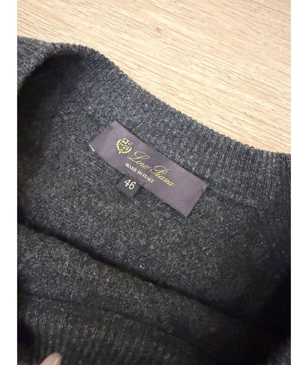 LORO PIANA Антрацитовый кашемировый джемпер / свитер, фото 2