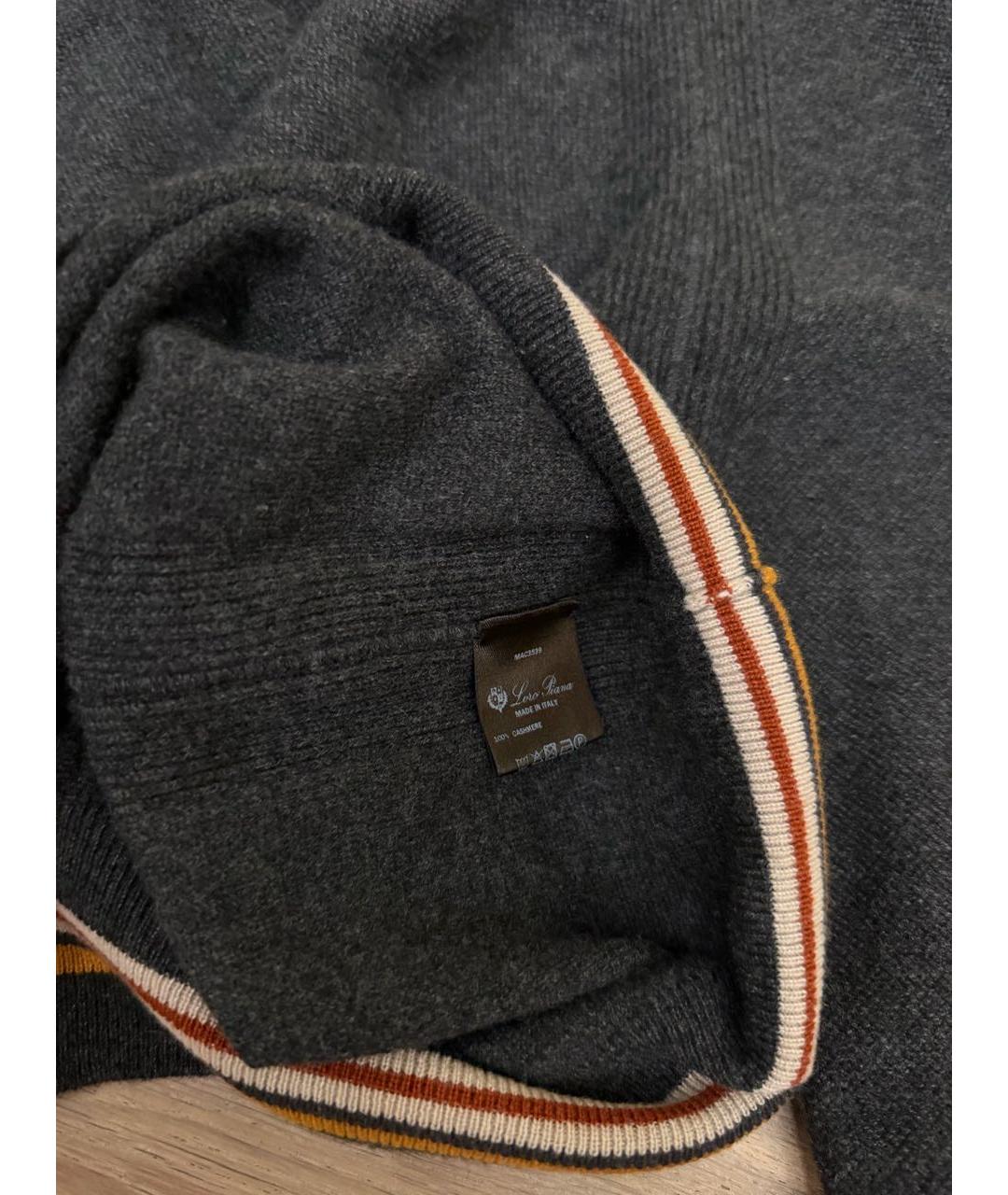LORO PIANA Антрацитовый кашемировый джемпер / свитер, фото 3