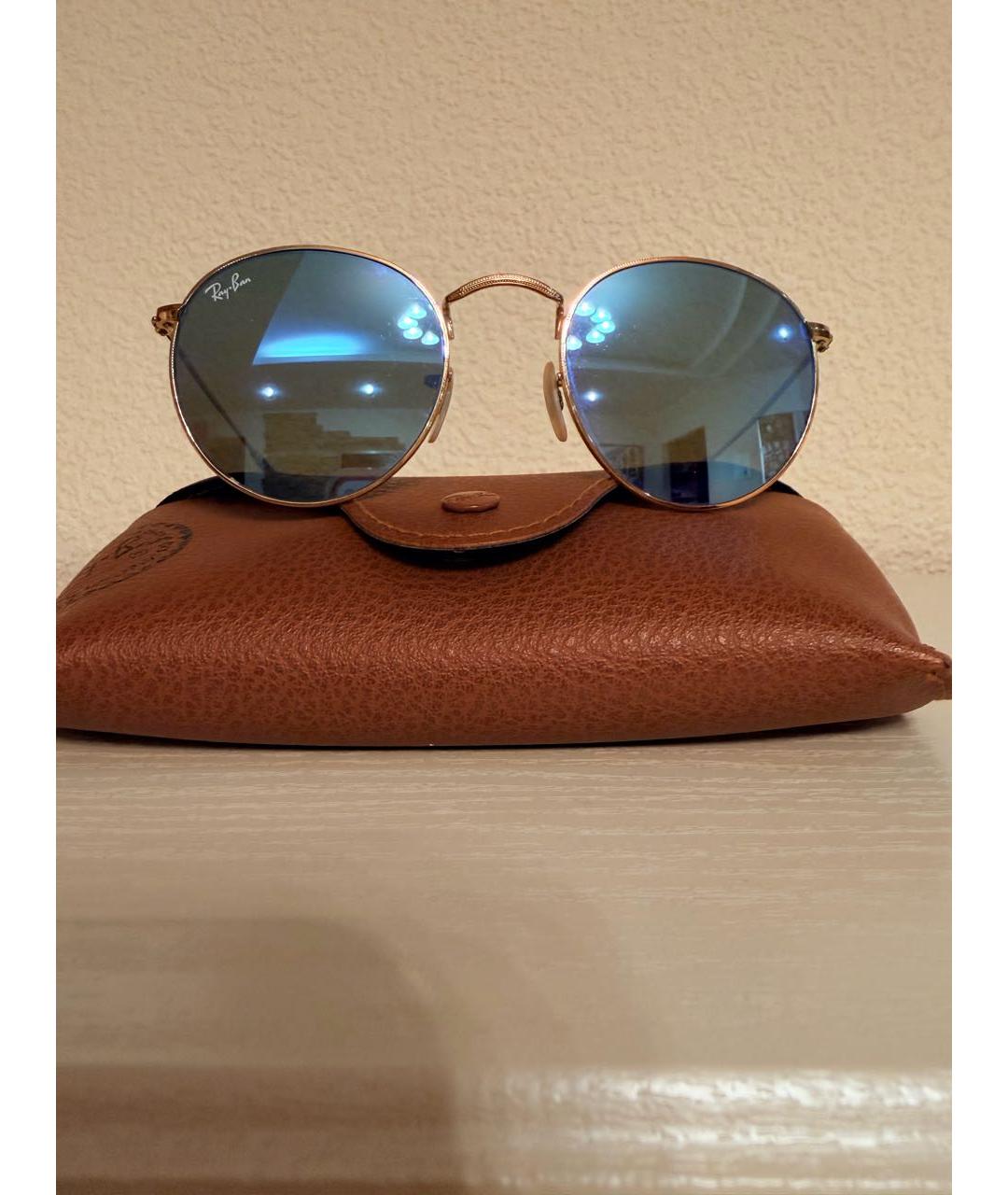 RAY BAN Голубые металлические солнцезащитные очки, фото 3