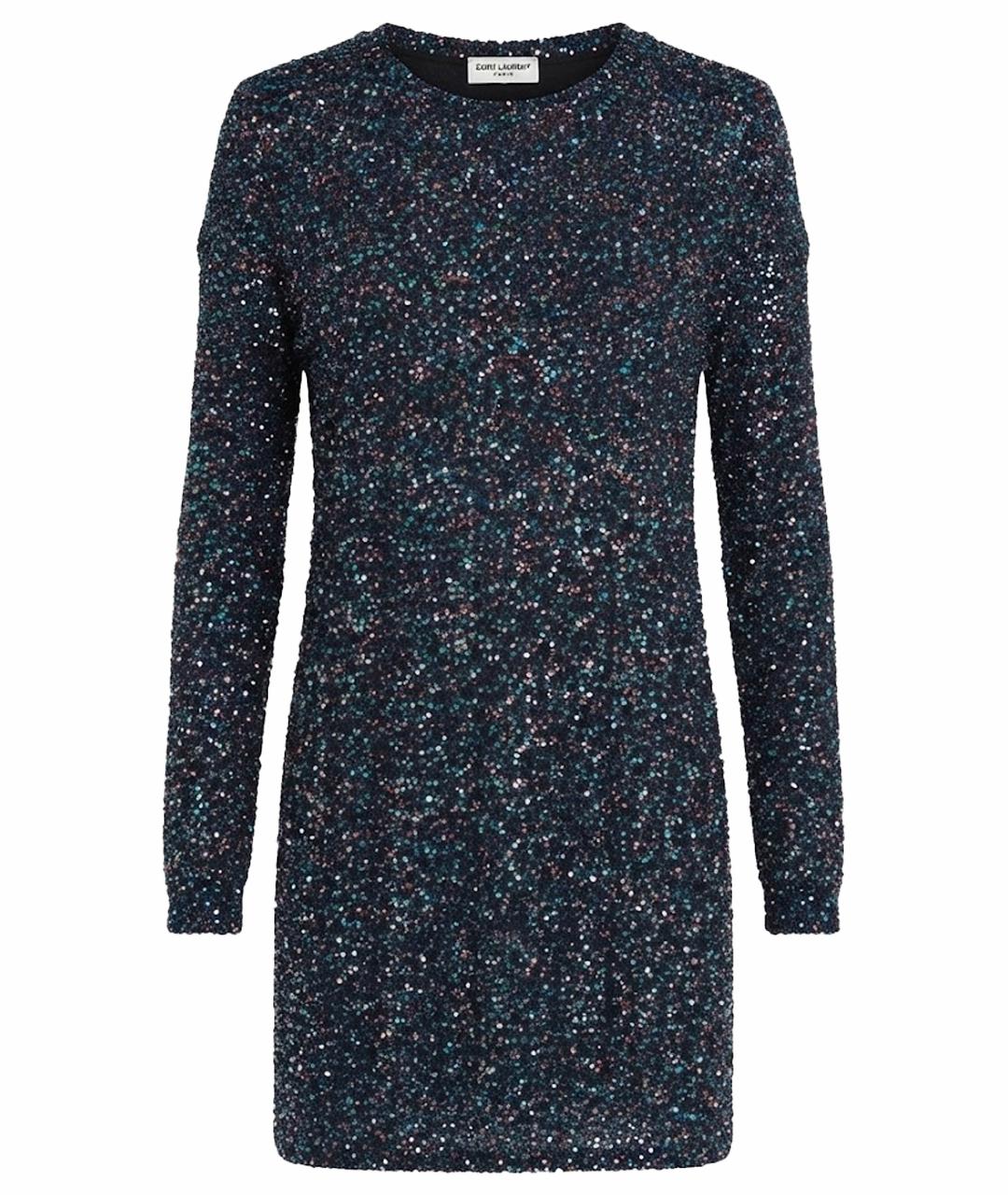 SAINT LAURENT Темно-синее полиэстеровое коктейльное платье, фото 1