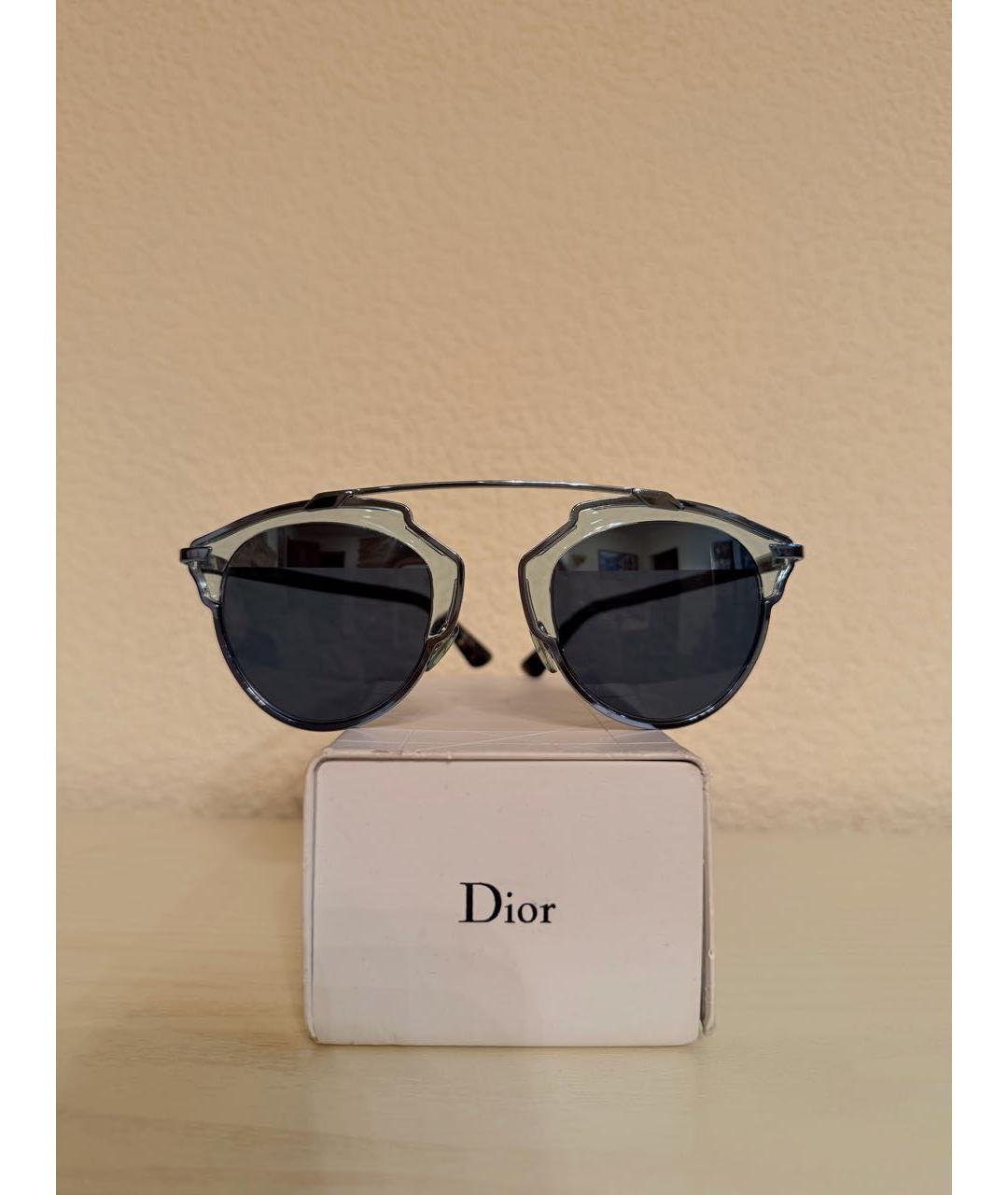 CHRISTIAN DIOR Голубые металлические солнцезащитные очки, фото 4