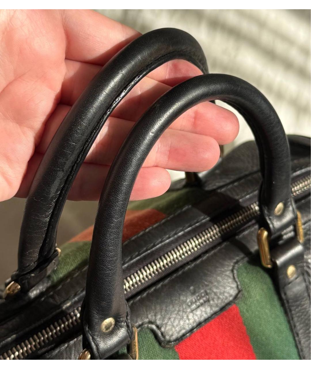 GUCCI Черная кожаная сумка с короткими ручками, фото 5