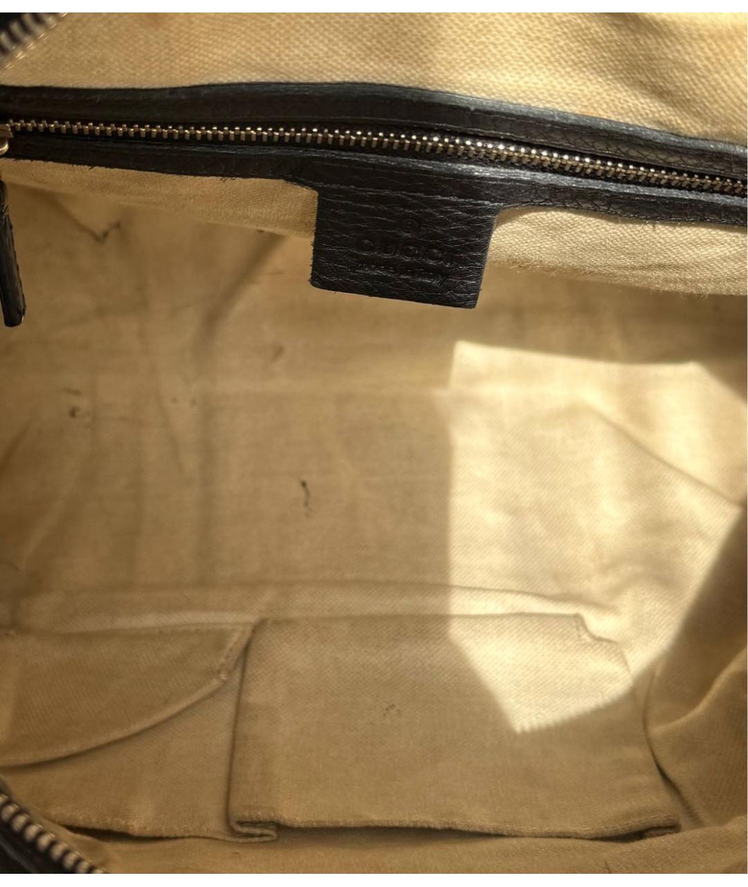 GUCCI Черная кожаная сумка с короткими ручками, фото 8