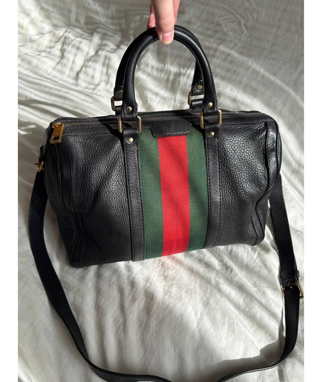 GUCCI Черная кожаная сумка с короткими ручками, фото 2