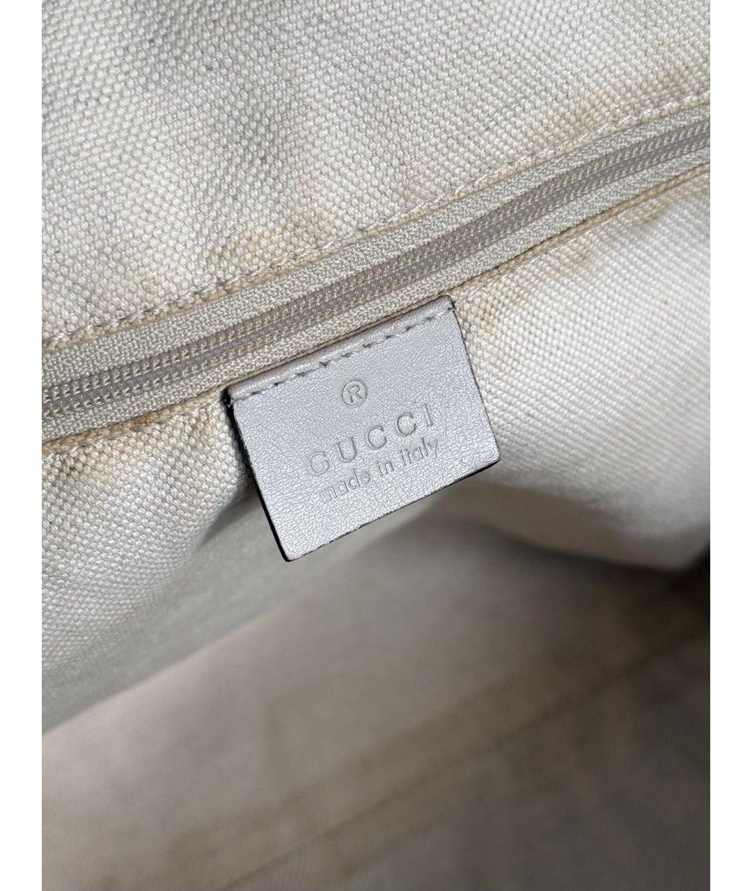 GUCCI Бежевая кожаная сумка с короткими ручками, фото 7