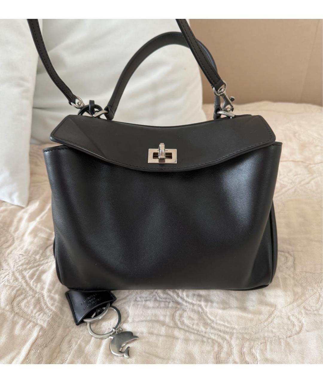 BALENCIAGA Черная кожаная сумка через плечо, фото 3