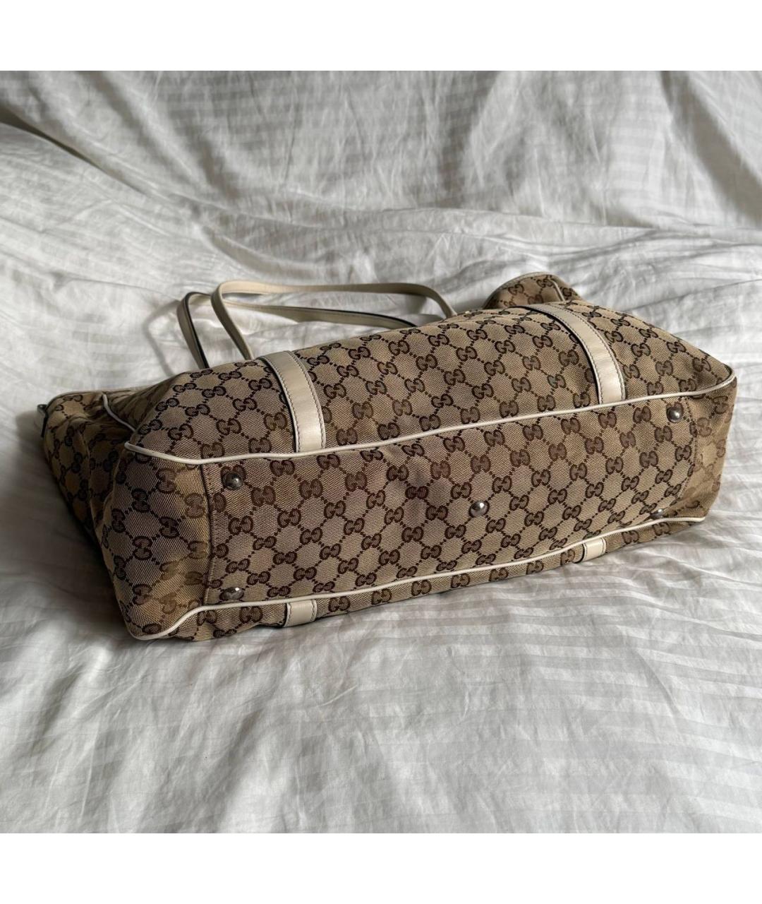 GUCCI Коричневая сумка тоут из канвы, фото 4