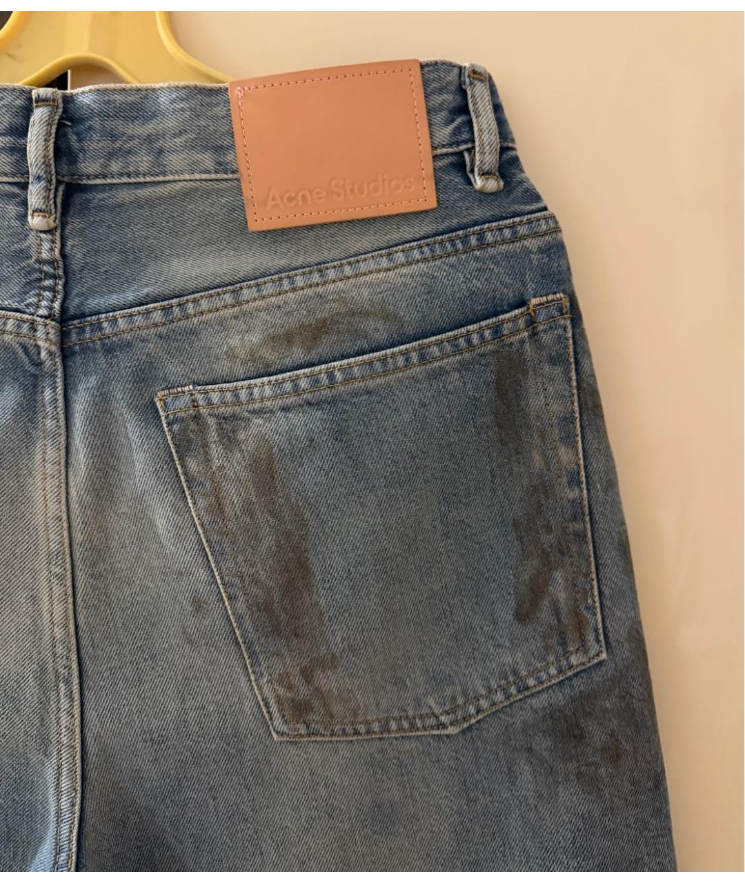 ACNE STUDIOS Голубые хлопковые прямые джинсы, фото 5