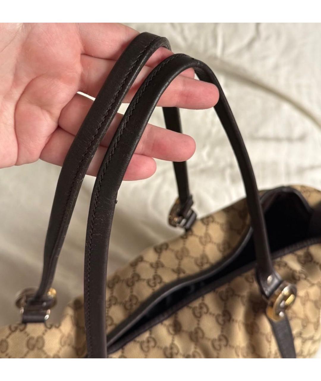 GUCCI Коричневая сумка тоут из канвы, фото 5