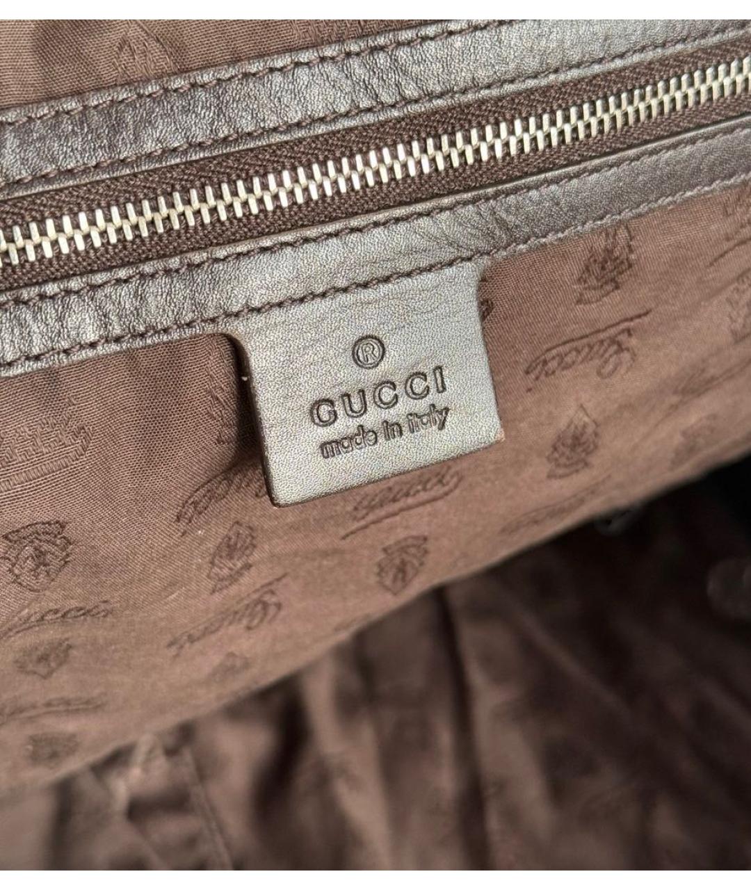GUCCI Коричневая сумка тоут из канвы, фото 7
