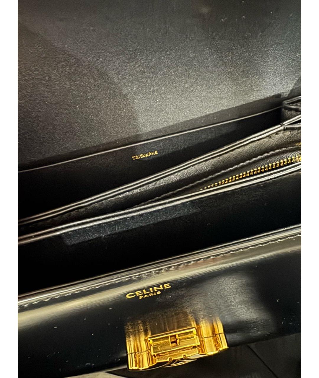 CELINE Черная кожаная сумка через плечо, фото 4