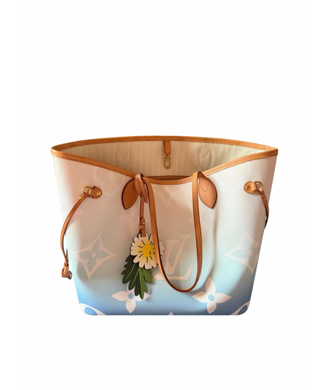 LOUIS VUITTON Голубая сумка тоут из искусственной кожи, фото 1
