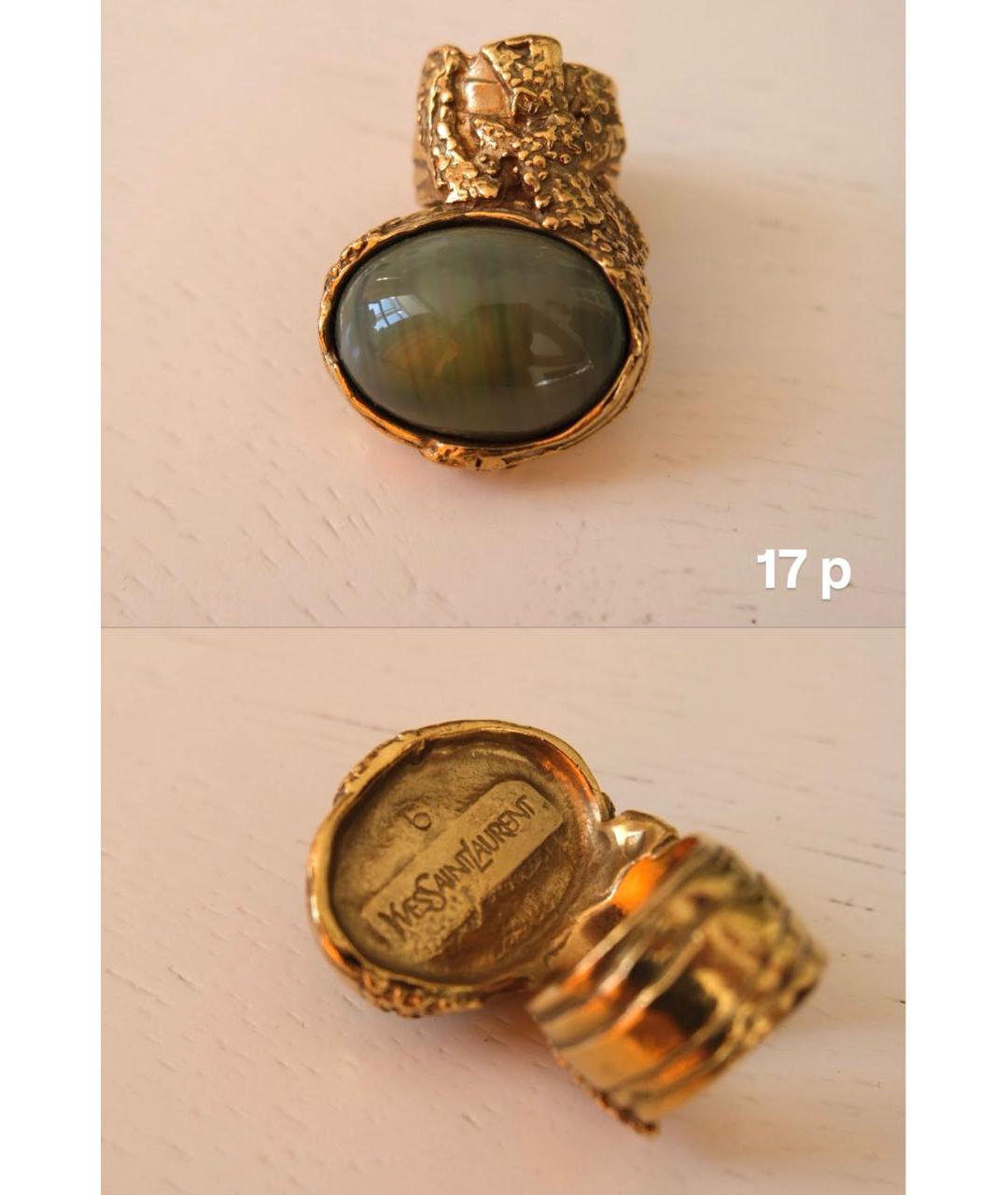 SAINT LAURENT Золотое металлическое кольцо, фото 5