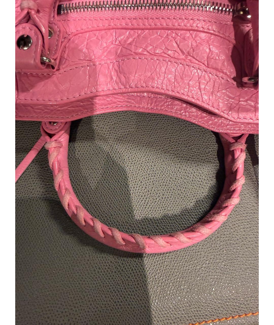 BALENCIAGA Розовая кожаная сумка через плечо, фото 7