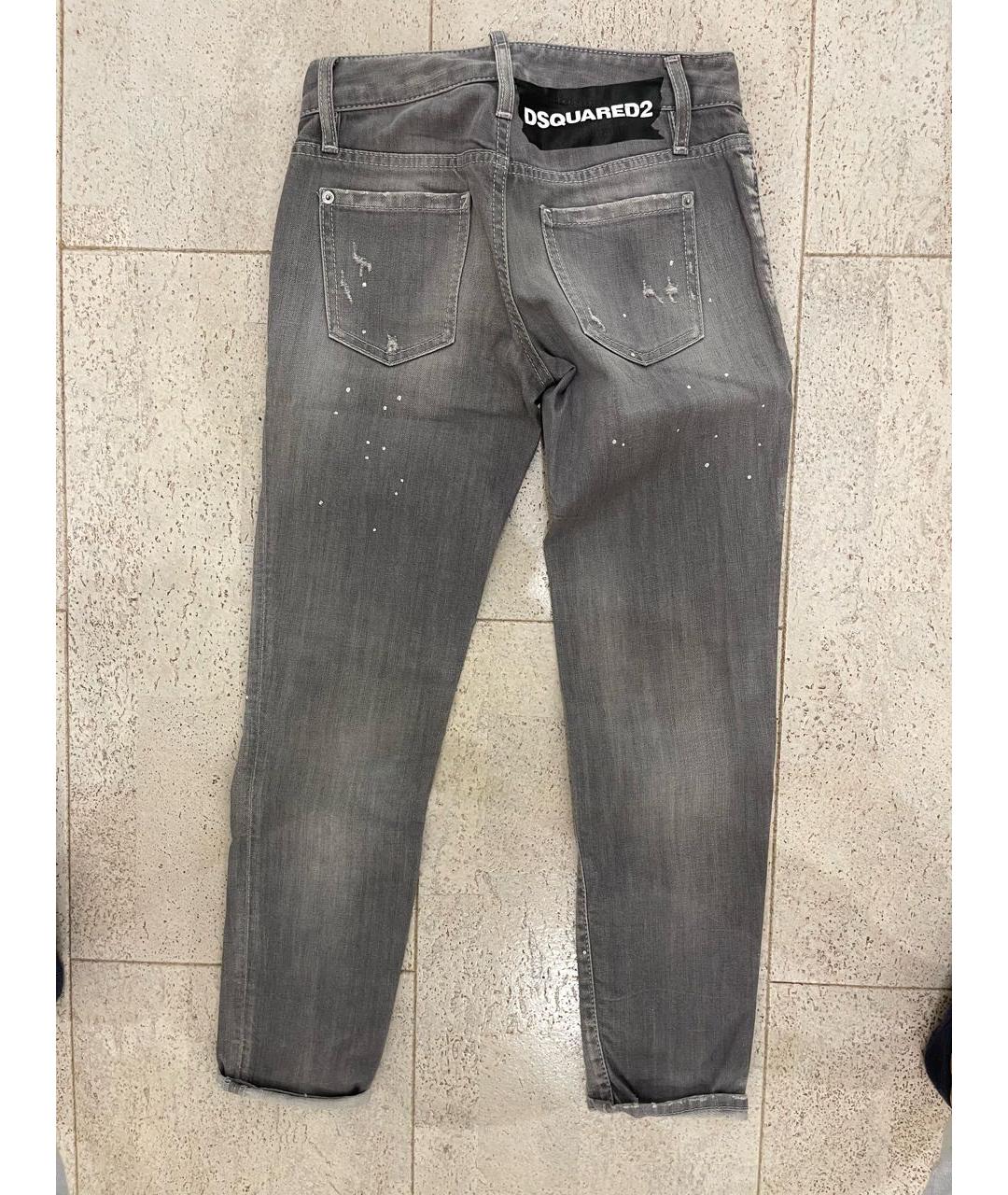 DSQUARED2 Серые хлопковые джинсы слим, фото 4